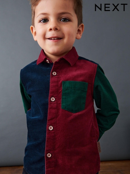 Красный - Colourblock Corduroy Shirt (3mths-7yrs) (C70448) | €8 - €9