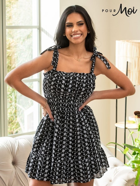 Musta - Pour Moi Hannah 100% Cotton Embroider Dress (C70646) | €77