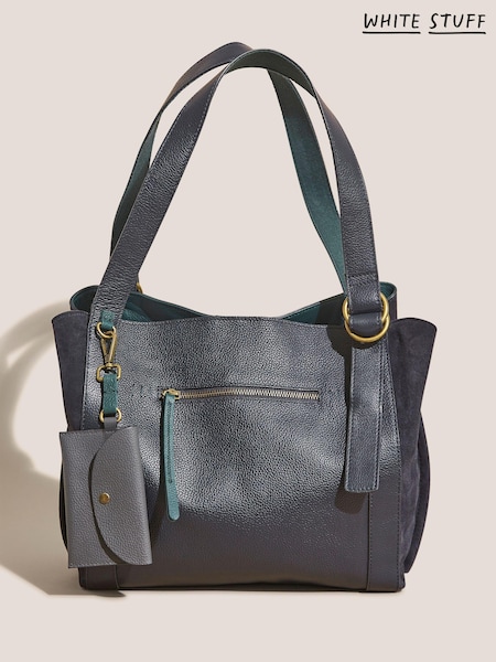 White Stuff Blue Hannah Leather Bag (C70695) | $173