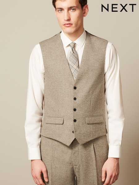 Natural Italian Wool Blend Undyed Suit Waistcoat (C70767) | €26