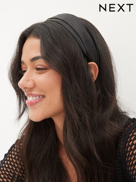 Черный - Satin Hairband (C70854) | €10