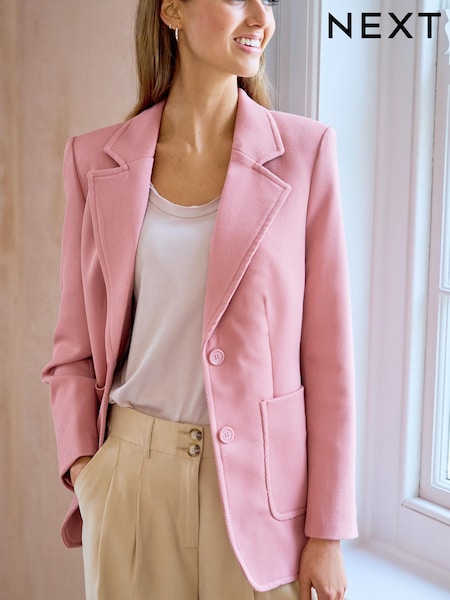 Pink Tailored Pocket Detail Single Breasted Blazer (C70915) | €41