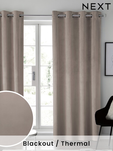 Natural Mink Matte Velvet Blackout/Thermal Curtains (C70969) | €63 - €171
