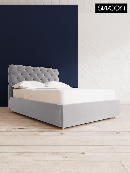 Swoon Easy Velvet Silver Grey Burbage Divan Bed (C71435) | €1,511 - €1,624.50