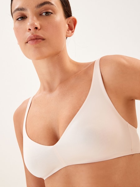 Кораллово-розовый/синий/кремовый - Microfibre Smoothing T-Shirt Bras 3 Pack (C71443) | €6