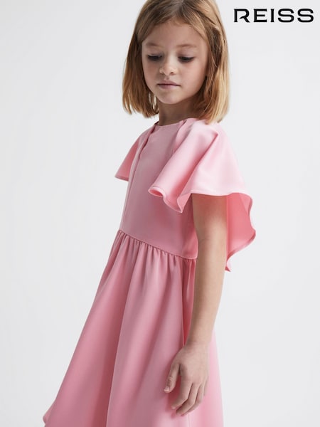 Reiss Pink Maisie Satin Midi Dress (C71541) | 617 QAR