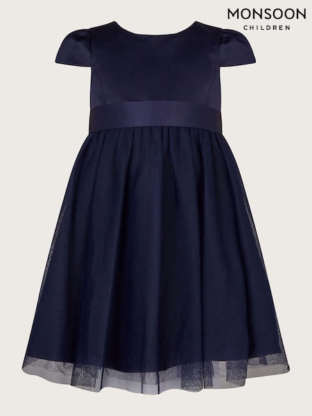 Monsoon Blue Tulle Baby Bridesmaid Dress (C72609) | €40 - €46
