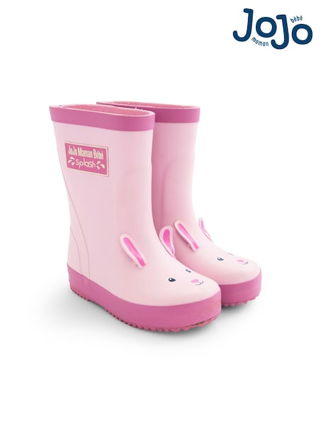pinkes Häschen - Jojo Maman Bébé – bedruckte, gefütterte Gummistiefel (C72753) | 38 € - 41 €