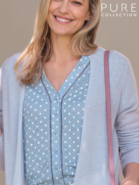 Pure Collection Blue Gassato Swing Cardigan (C73454) | € 242
