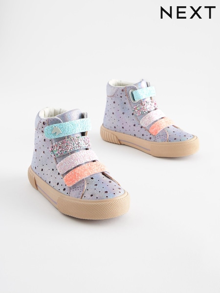 Purple Metallic Glitter High Top Trainers (C73717) | €13.50 - €15.50