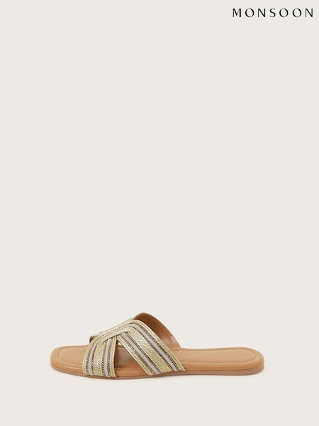 Monsoon Natural Braided Sliders (C74036) | AED224