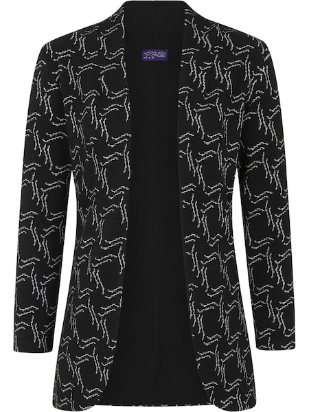 črna - Hot Squash 3/4 Sleeve Stretch Black Blazer