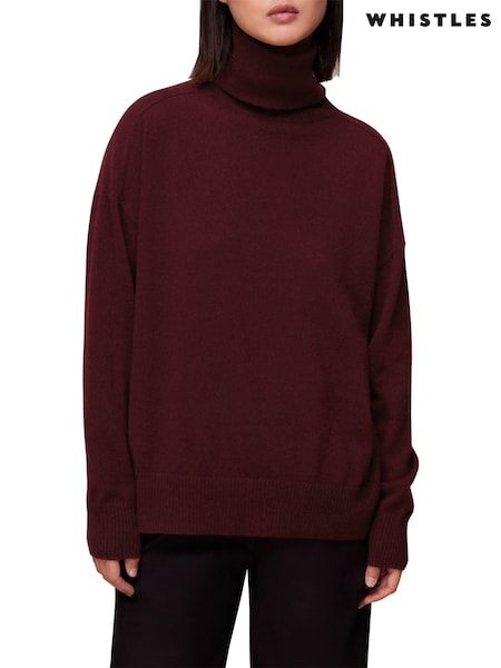 Whistles Red Cashmere Roll Neck Jumper (C74716) | €132