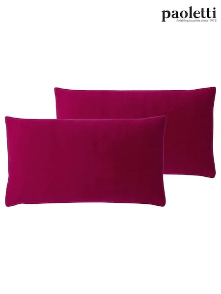 Riva Paoletti 2 Pack Pink 30 x 50cm Sunningdale Velvet Cushions (C74768) | 104 QAR