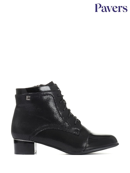 Pavers Black Lace-Up Ankle Boots (C74791) | €64