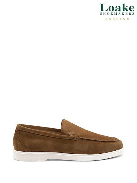 Svetlo rjava - Loake Tuscany Suede Apron Natural Loafers (C75375) | € 115