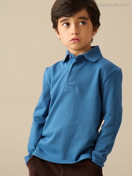 Blue - Angel & Rocket Oliver Smart Textured Polo