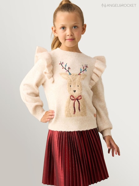 Кремовий - Angel & Rocket Lyla Novelty Reindeer Knitted Jumper