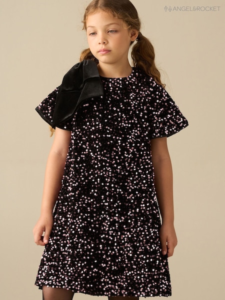 Қызғылт - Angel & Rocket Macie Bow Shoulder Sequin Dress