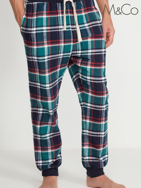 M&Co Blue Check Cuffed Pyjama Bottoms (C75761) | €5