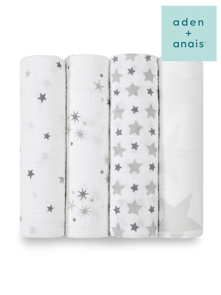 Aden + Anais Large 100% Cotton Muslin Blankets 4 Pack (C76355) | €69