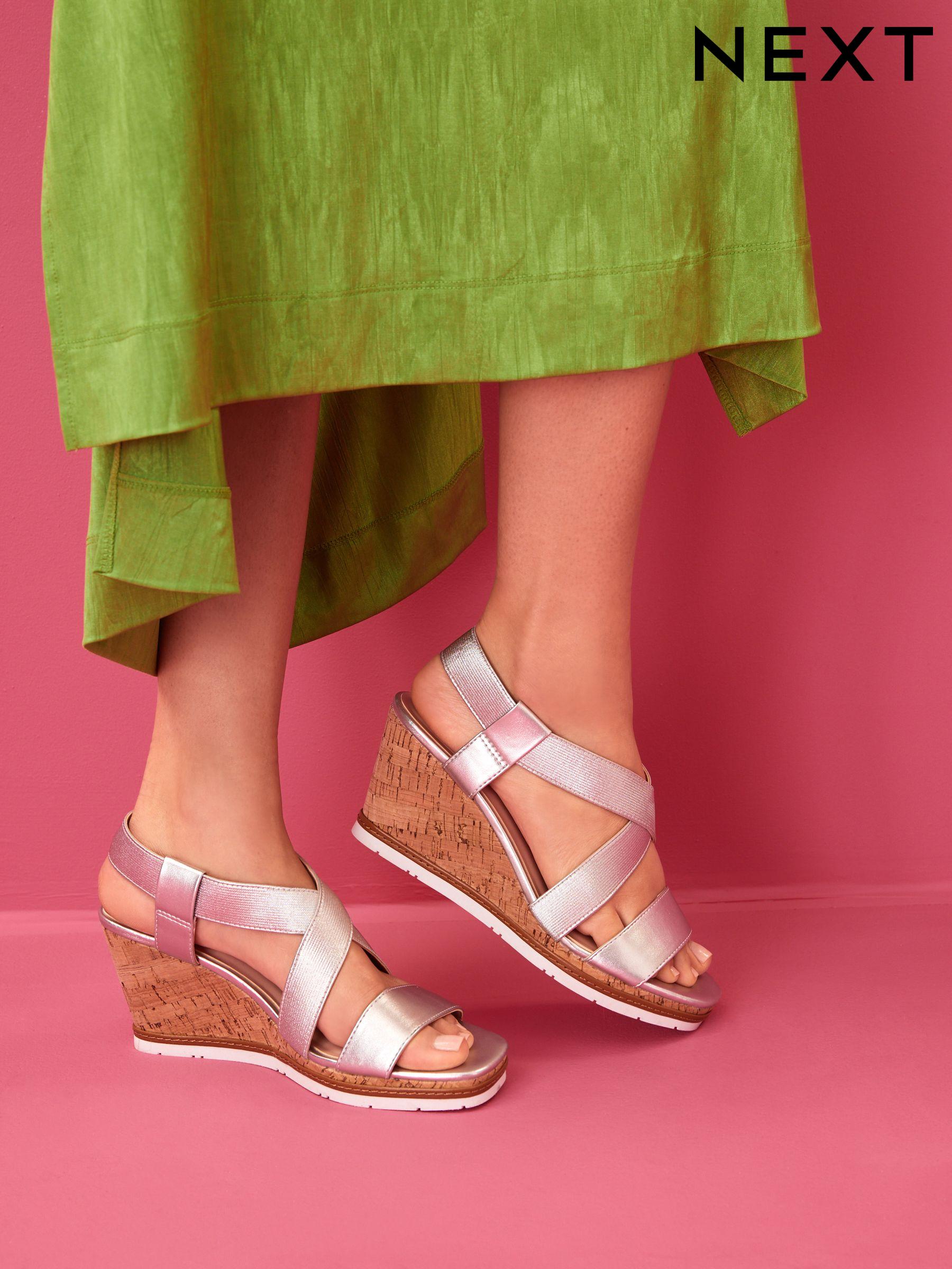 Women s Sale Sandals Silver Wedge Footwear Next Luxembourg