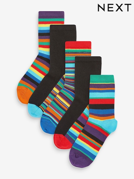 Monochrome Cotton Rich Socks 5 Pack (C76555) | AED28 - AED35