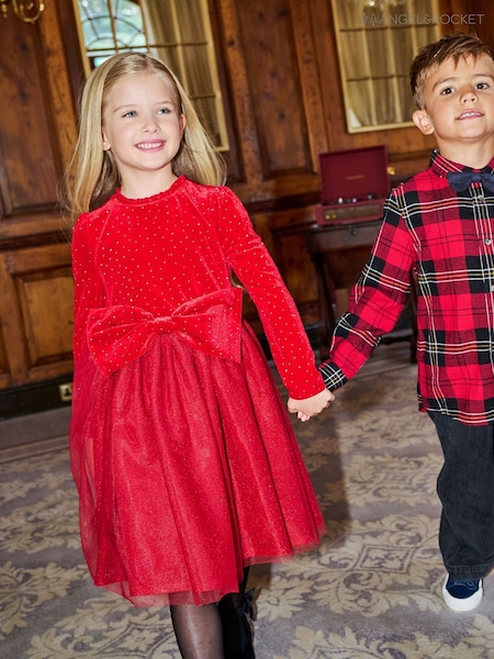 Red - Angel & Rocket Elsie Velvet Tulle Dress