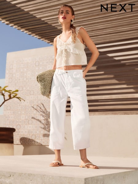 Cargo Utility Cropped Lightweight Trousers (C76693) | 121 LEI