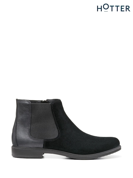 Schwarzes Wildleder - Hotter Tenby Stiefel mit Reißverschluss (C76715) | 136 €