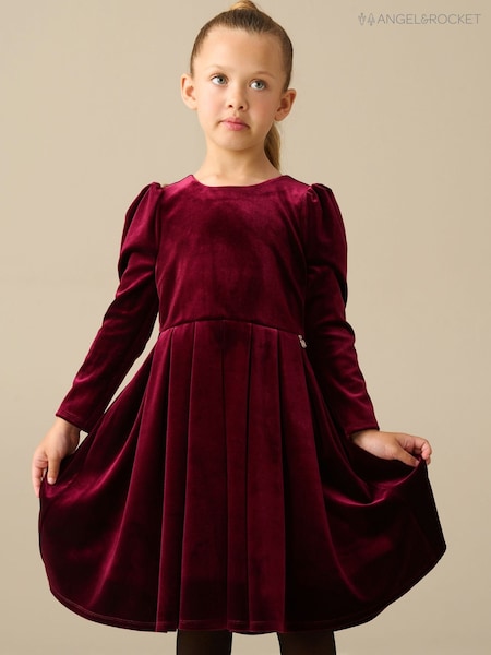 Red - Angel & Rocket Grace Velvet Bow Back Dress