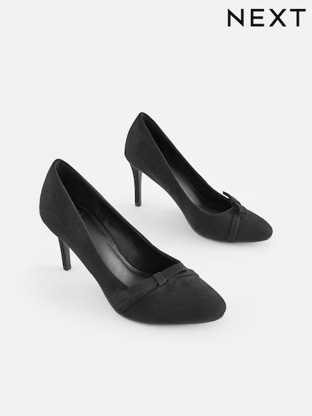 črna - Forever Comfort® Round Toe Bow Court Shoes (C76818) | € 16
