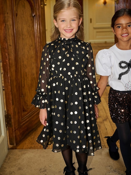 Black - Angel & Rocket Dakota Polkadot Bow Dress