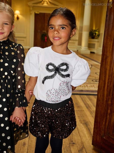 White - Angel & Rocket Elodie Bauble Frill Bow T-shirt