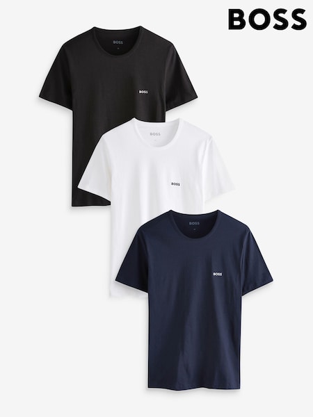 BOSS Black/White/Navy Classic 100% Cotton T-Shirts 3 Pack (C77390) | €59