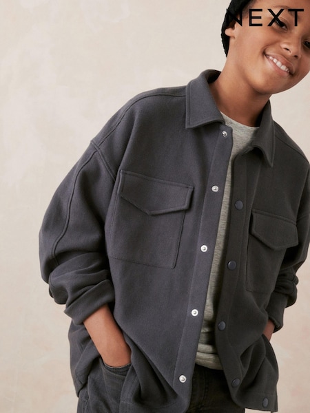 Gri cenuşiu - Jersey Shacket (3-16ani) (C77784) | 99 LEI - 124 LEI
