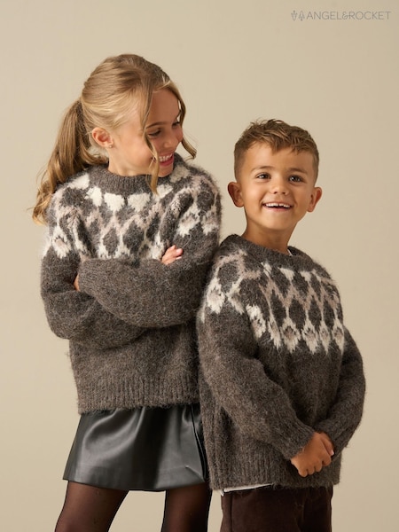 Brown - Angel & Rocket Charlie Family Fairisle Knit Jumper