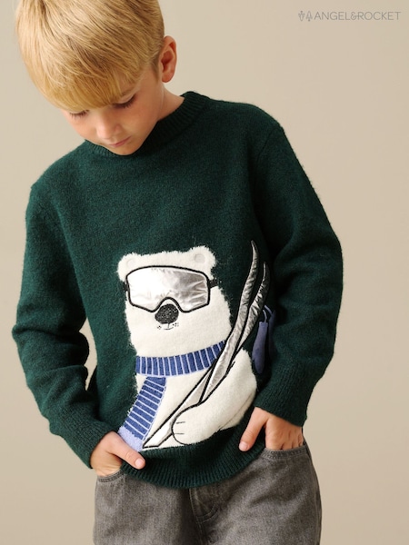 Green - Angel & Rocket Erik Novelty Knit Jumper