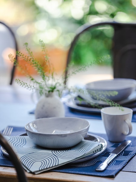 Ulster Weavers Blue Causeway Geo Linen Napkins 2 Pack (C77967) | €10.50