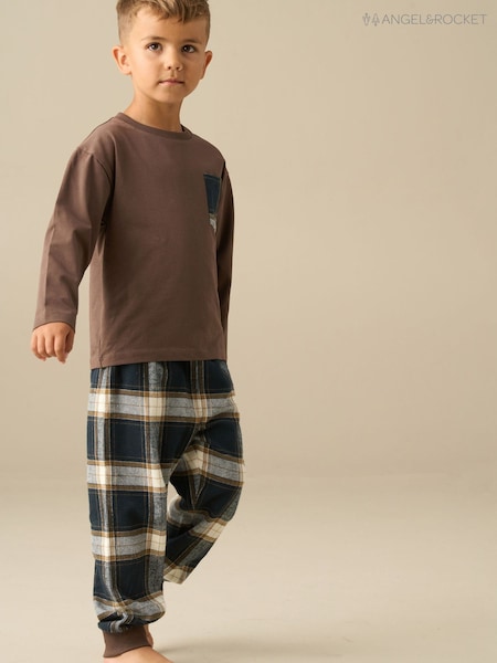 Braun - Angel & Rocket James Check Woven Bottom Pyjamas