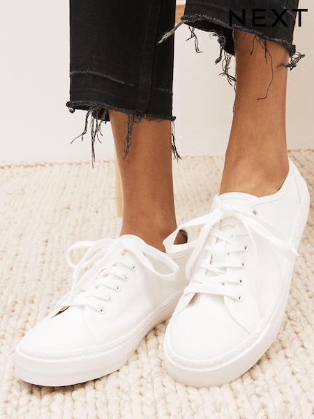 White Forever Comfort® Baseball Canvas Trainers (C78936) | €26