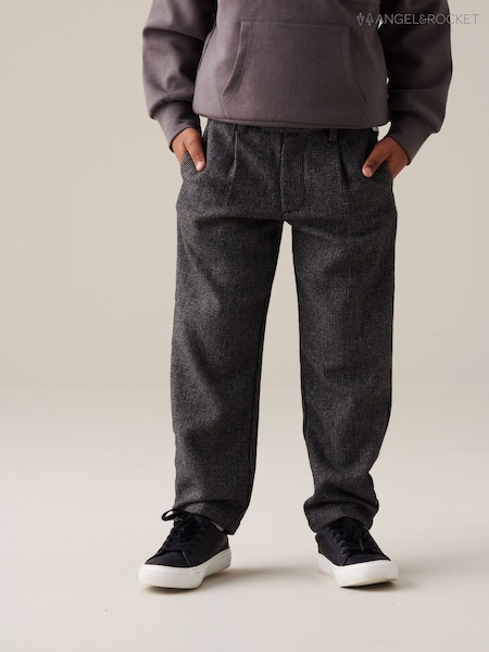 Grey - Angel & Rocket Charles Micro Herringbone Trousers