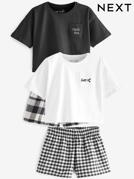 Black/White Check Woven 2 pack Short Pyjamas (3-16yrs) (C79477) | €13 - €20
