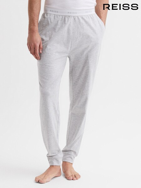 Reiss Grey Melange Cali Cotton-Blend Joggers (C79529) | $53