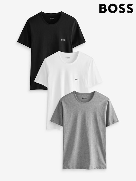 BOSS Black/White/Grey Classic 100% Cotton T-Shirts 3 Pack (C79673) | €59