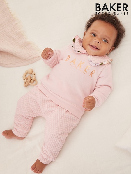 Baker by Ted Baker Cream Quilted Collar Detail Sweatshirt and Joggers Set (C79723) | €52 - €57
