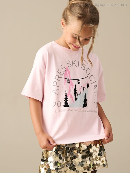 Pink - Angel & Rocket Sacha Apres Ski Social T-shirt