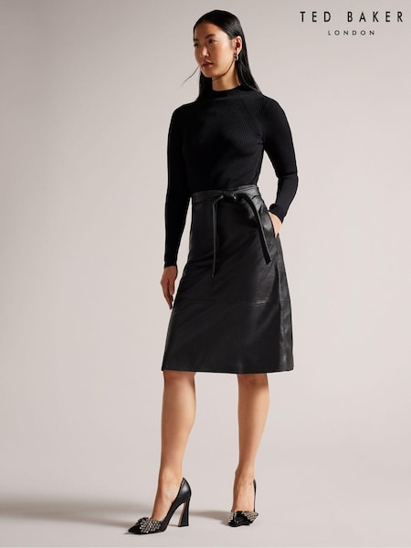 Ted Baker Alltaa Knitted Bodice Dress With Pleather Skirt (C80462) | 97 €