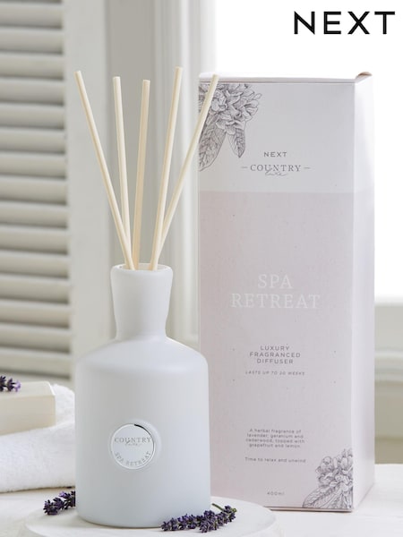 Country Luxe Spa Retreat Lavender and Geranium 400ml Fragranced Reed Diffuser (C80470) | €45