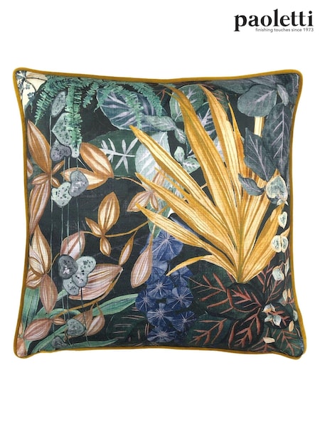 Riva Paoletti Blue Veaderios Botanical Printed Cushion (C80477) | €26